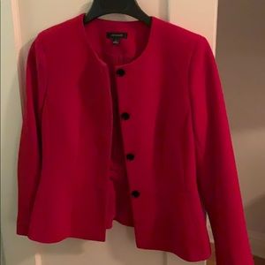 Red peplum Ann Taylor suit coat blazer jacket